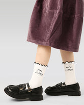 4-팩 아동용 면 크루 양말 러플 리본 귀여운 캐주얼